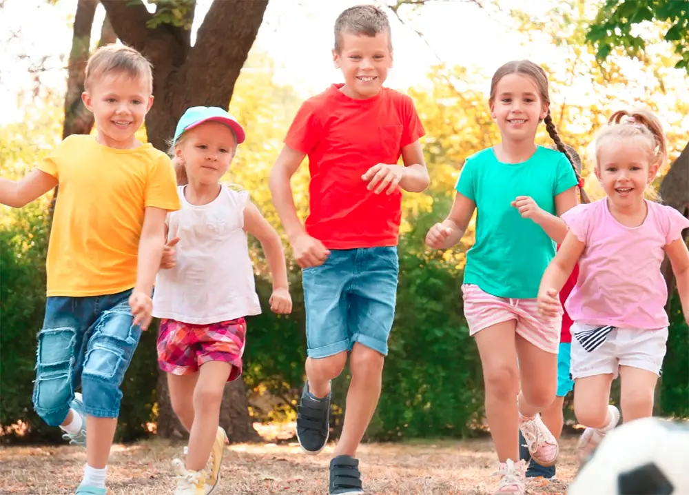 Children playing outdoors in the community